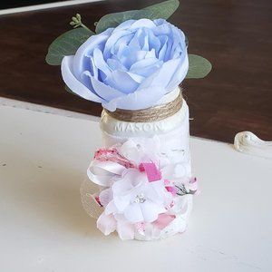 Hand Crafted Upcycled 1 QT Mason Jar